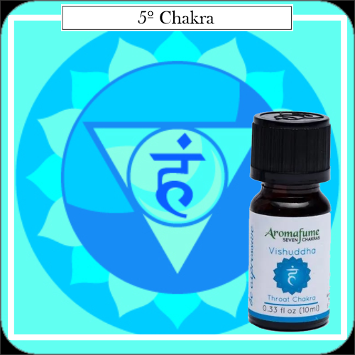 Aceite esencial 100% Natural Sinergia 4 °Chakra Vishuddha. Desarrollado para abrir y equilibrar los principales chakras del cuerpo con los aceites esenciales naturales.