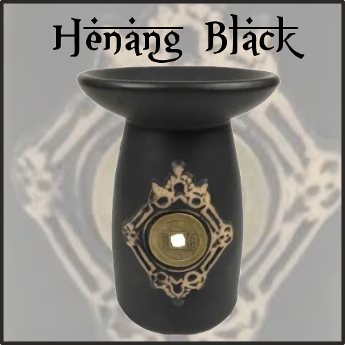 Lamparilla Quemador de Esencias Cerámica Henang Black. IDEAL para el uso en combustión de aceites esenciales y ceras aromáticas naturales. AROMATERAPIA