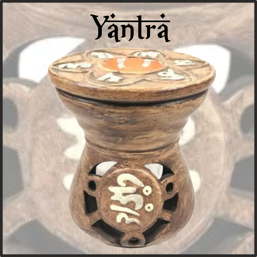 Lamparilla Quemador de Esencias Barro Cerámico Yantra. IDEAL para el uso en combustión de aceites esenciales y ceras aromáticas naturales. AROMATERAPIA