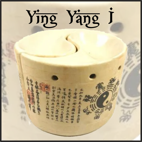 Lamparilla Quemador de Esencias Cerámica Ying Yang I. IDEAL para el uso en combustión de aceites esenciales y ceras aromáticas naturales. AROMATERAPIA