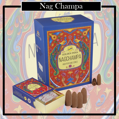 Incienso Conos Reflujo Natural Nag Champa. Elaborados poder conseguir un aroma natural y un desarrollo de su combustión descendente.