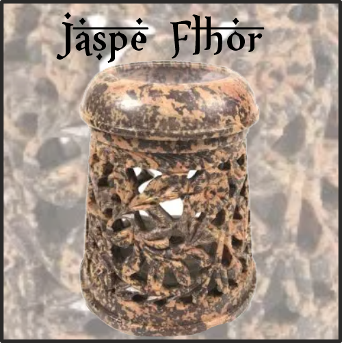 Lamparilla Quemador de Esencias Piedra Jaspe Flhor. IDEAL para el uso en combustión de aceites esenciales y ceras aromáticas naturales. AROMATERAPIA