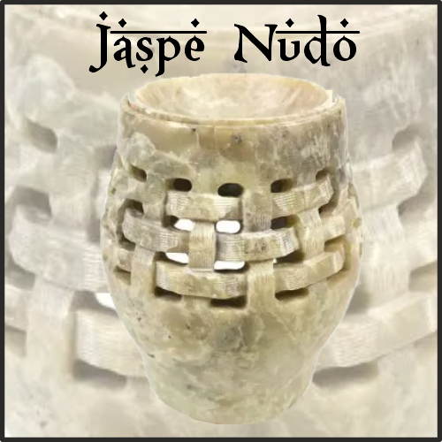 Lamparilla Quemador de Esencias Piedra Jaspe Nudo. IDEAL para el uso en combustión de aceites esenciales y ceras aromáticas naturales. AROMATERAPIA