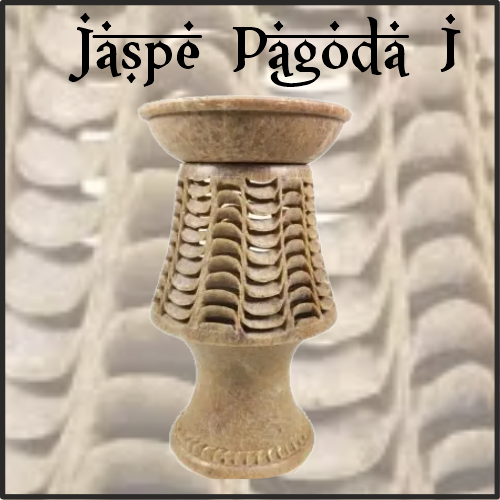 Lamparilla Quemador de Esencias Piedra Jaspe Pagoda I. IDEAL para el uso en combustión de aceites esenciales y ceras aromáticas naturales. AROMATERAPIA