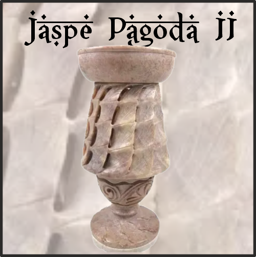 Lamparilla Quemador de Esencias Piedra Jaspe Pagoda II. IDEAL para el uso en combustión de aceites esenciales y ceras aromáticas naturales. AROMATERAPIA