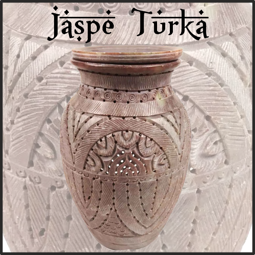 Lamparilla Quemador de Esencias Piedra Jaspe Turka. IDEAL para el uso en combustión de aceites esenciales y ceras aromáticas naturales. AROMATERAPIA