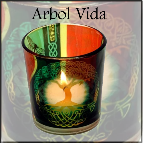 Portavela Artesanal Cristal Flor Vida. Adecuado para el encendido de velas votivas y velas de té. Elegantes y muy decorativos para nuestro hogar.