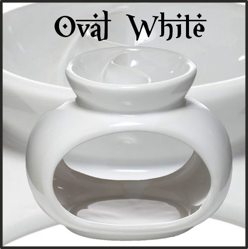 Lamparilla Quemador de Esencias Cerámica Oval White. IDEAL para el uso en combustión de aceites esenciales y ceras aromáticas naturales. AROMATERAPIA