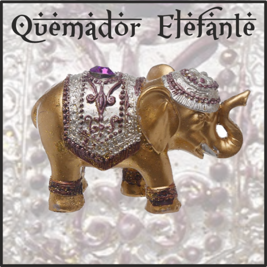 Incensario quemador Elefante especial para inciensos varillas NATURALES. Fibra de resina y metal. Elegante quemador y muy práctico. Artesanía de India.