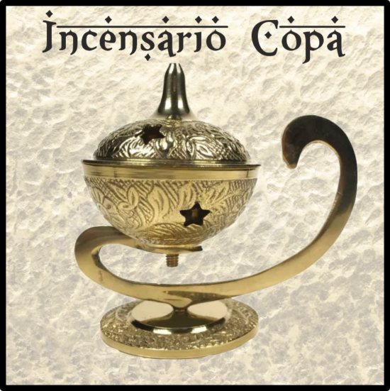 Incensario quemador LITURGICO especial para inciensos RESINAS NATURALES. Elaborado en metal, tallado y pintado a mano. Trabajo artesanal de India.