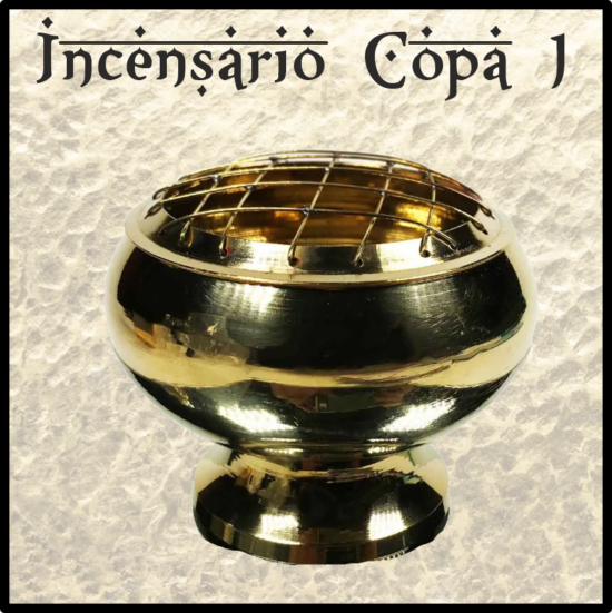 Incensario quemador LITURGICO especial para inciensos RESINAS NATURALES. Elaborado en metal, tallado y pintado a mano. Trabajo artesanal de India.