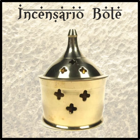 Incensario quemador LITURGICO especial para inciensos RESINAS NATURALES. Elaborado en metal, tallado y pintado a mano. Trabajo artesanal de India.