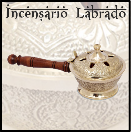 Incensario quemador LITURGICO especial para inciensos RESINAS NATURALES. Elaborado en metal, tallado y pintado a mano. Trabajo artesanal de India.