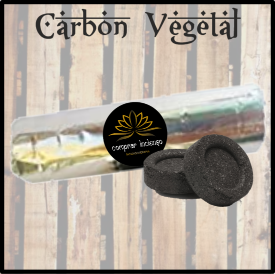 Carbón Litúrgico vegetal, adecuado para el uso de la quema de inciensos en resinas, maderas y otros elementos de la naturaleza. Encendido rápido.